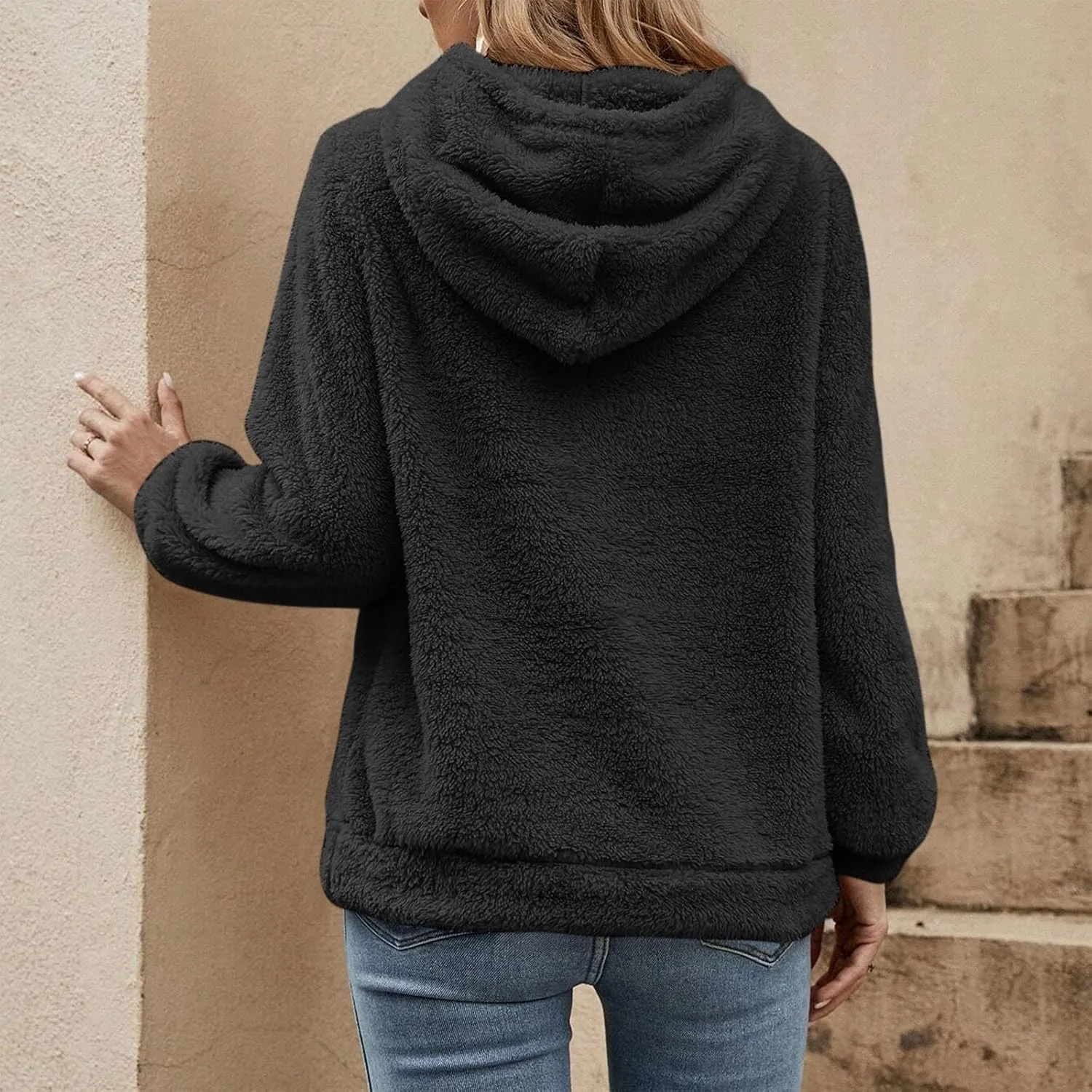 ChicCrate Womens Oversized Sherpa Pullover Hoodie Fuzzy Fleece Sweatshirt Trendy Comfrt Casual Fluffy Hoodies