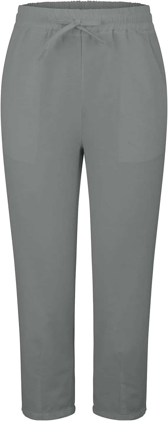 Cotton Linen Pants Women Lightweight Summer Joggers Drawstring Straight Leg Trousers Casual Beach Pants with Pockets