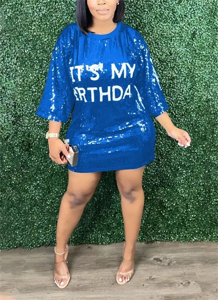 cu4eve Sequin T Shirt Dress for Women, Women's Summer Sparkly Glitter Short Sleeve Midi T-Shirt Dress Plus Size Loose Blouse