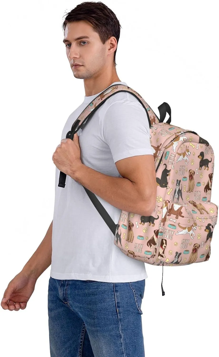 Cute Dogs Backpack for Women 16.9 inch Travel Casual Laptop Backpack Lightweight Waterproof Hiking Daypack