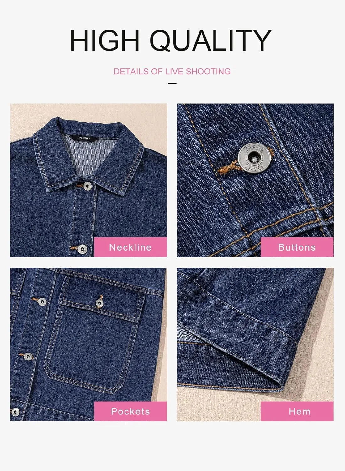 Dokotoo Womens Fashion 2025 Casual Denim Vest Oversized Mid Long Jean Vest Sleeveless Jean Jacket Shacket with Pockets