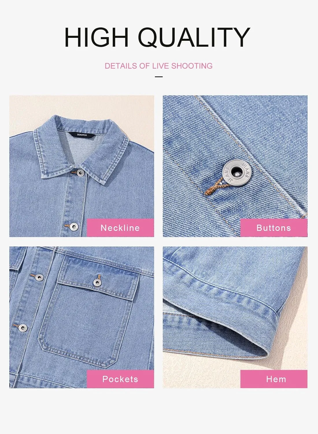 Dokotoo Womens Fashion 2025 Casual Denim Vest Oversized Mid Long Jean Vest Sleeveless Jean Jacket Shacket with Pockets