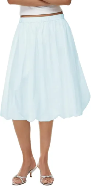 DSORVICD Women Y2k Bubble Skirt Cute Elastic High Waist A-line Maxi Skirt Retro Pleated Ruffle Midi Skirt Summer Streetwear