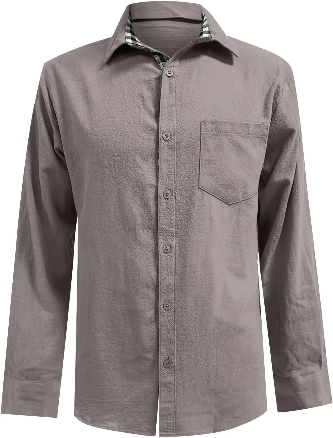 DuDubaby Mens Dress Shirts Long Sleeve Mens Fashion Casual Pocket Solid Color Button Long Sleeve Top T Shirt Blouse