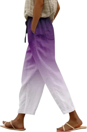 Elastic Waist Pants for Women Womans Trousers Comfy Work Pants Women Elastic Waist Casual Beach Wide Leg Trousers Jeans for Cute Christmas Outfits High Waisted Work Cute Nice