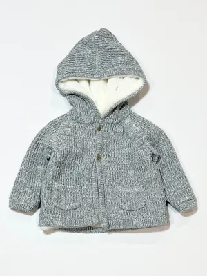 Faux fur lined knit jacket - Size 0