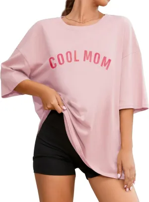 Fenxxxl Womens Oversized T Shirts Crewneck Short Sleeve Tops Loose Fit Summer Casual Blouse Y2K 2024 Basic Tee