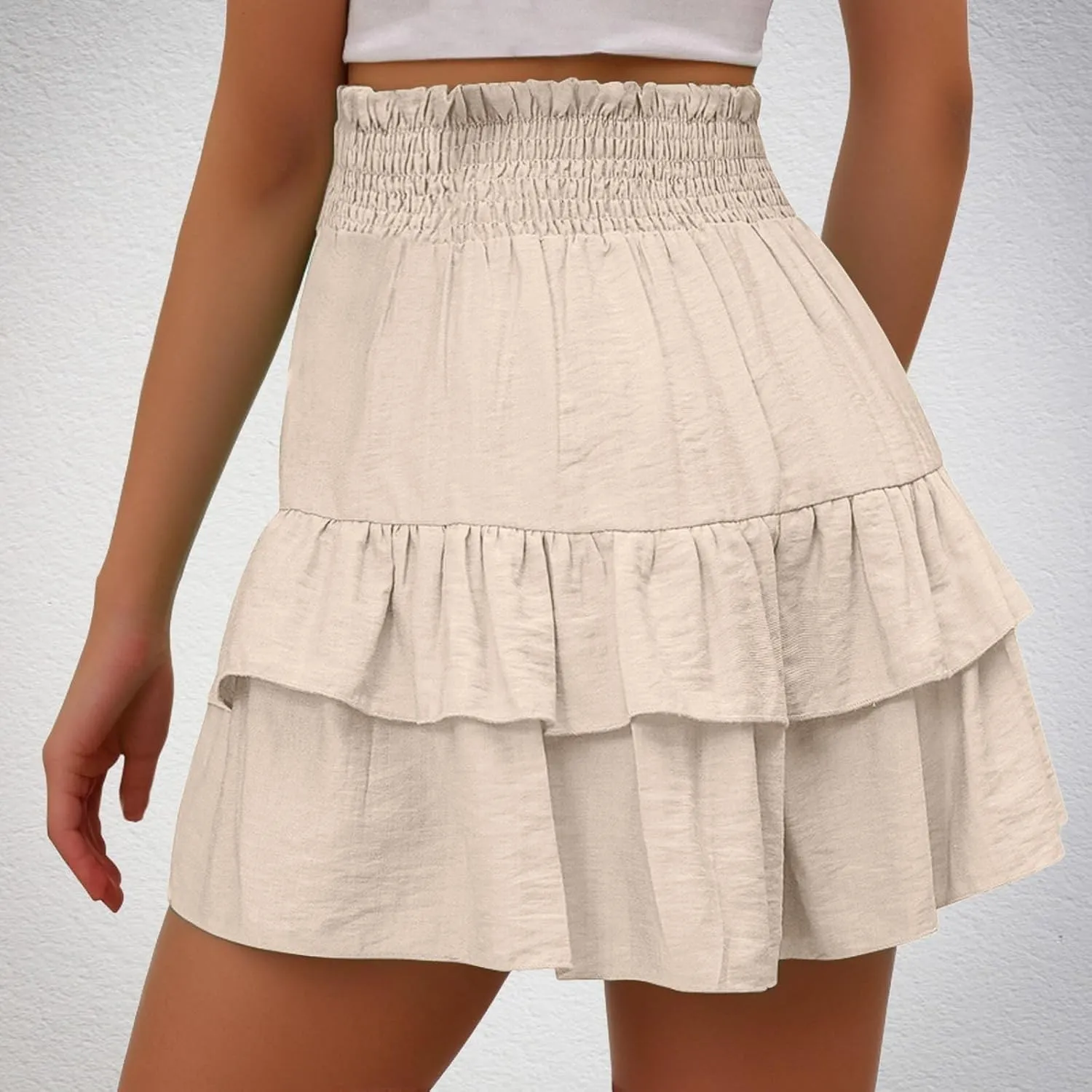 Flowy Shorts for Women Summer Casual High Waisted Ruffles Pleated Tennis Mini Skirt Tummy Control Athletic Golf Skort