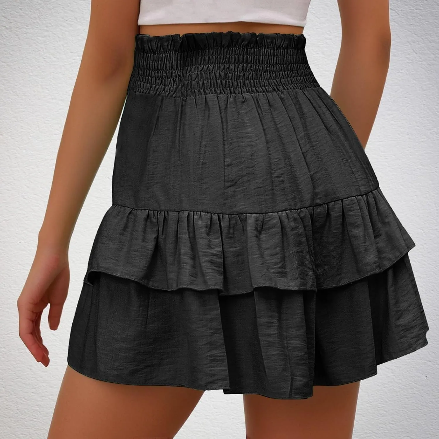 Flowy Shorts for Women Summer Casual High Waisted Ruffles Pleated Tennis Mini Skirt Tummy Control Athletic Golf Skort