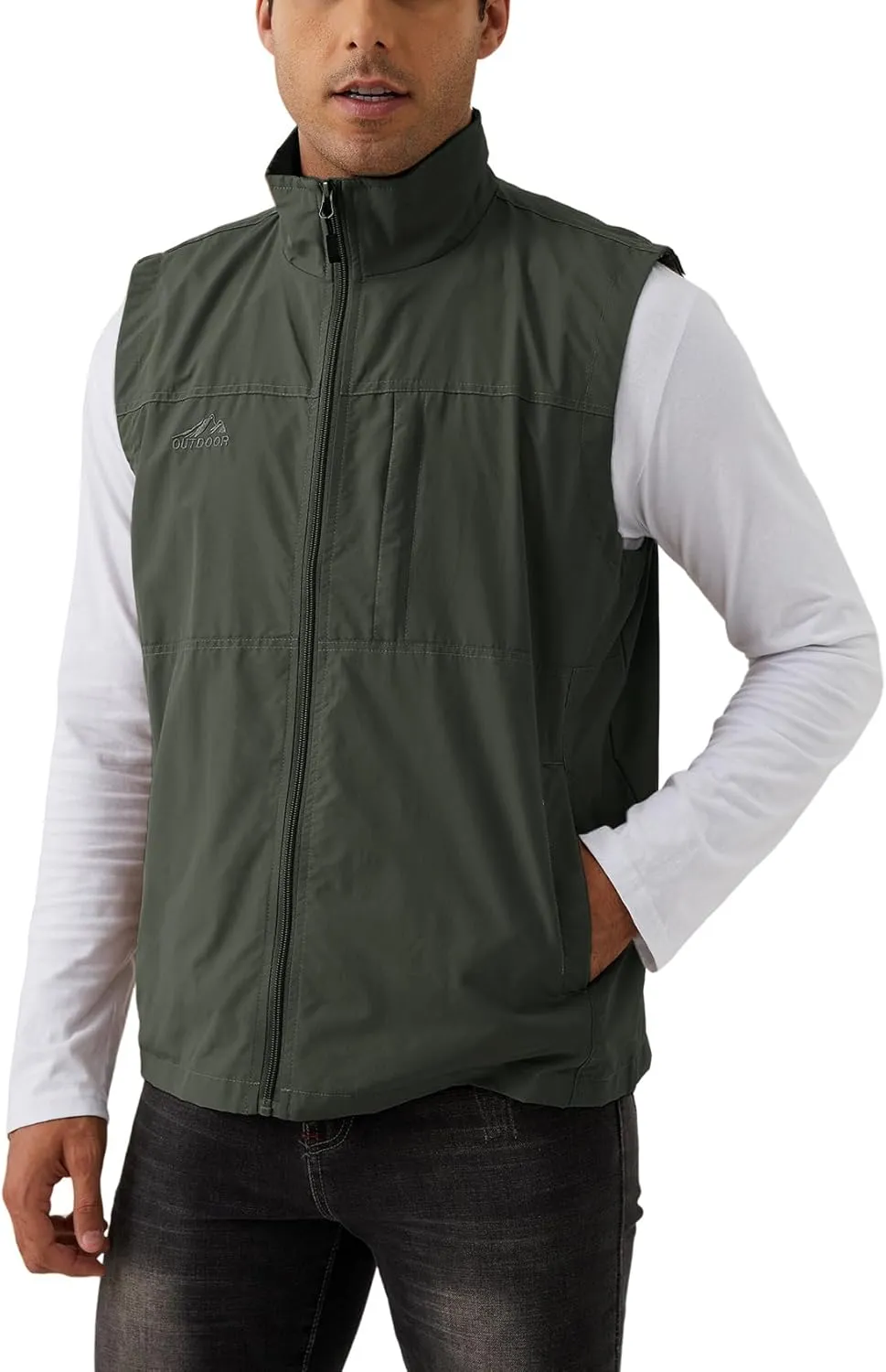 Gihuo Men's Fishing Vest Utility Vest Casual Outdoor Quick Dry Safari Travel Golf Vest Work Vest