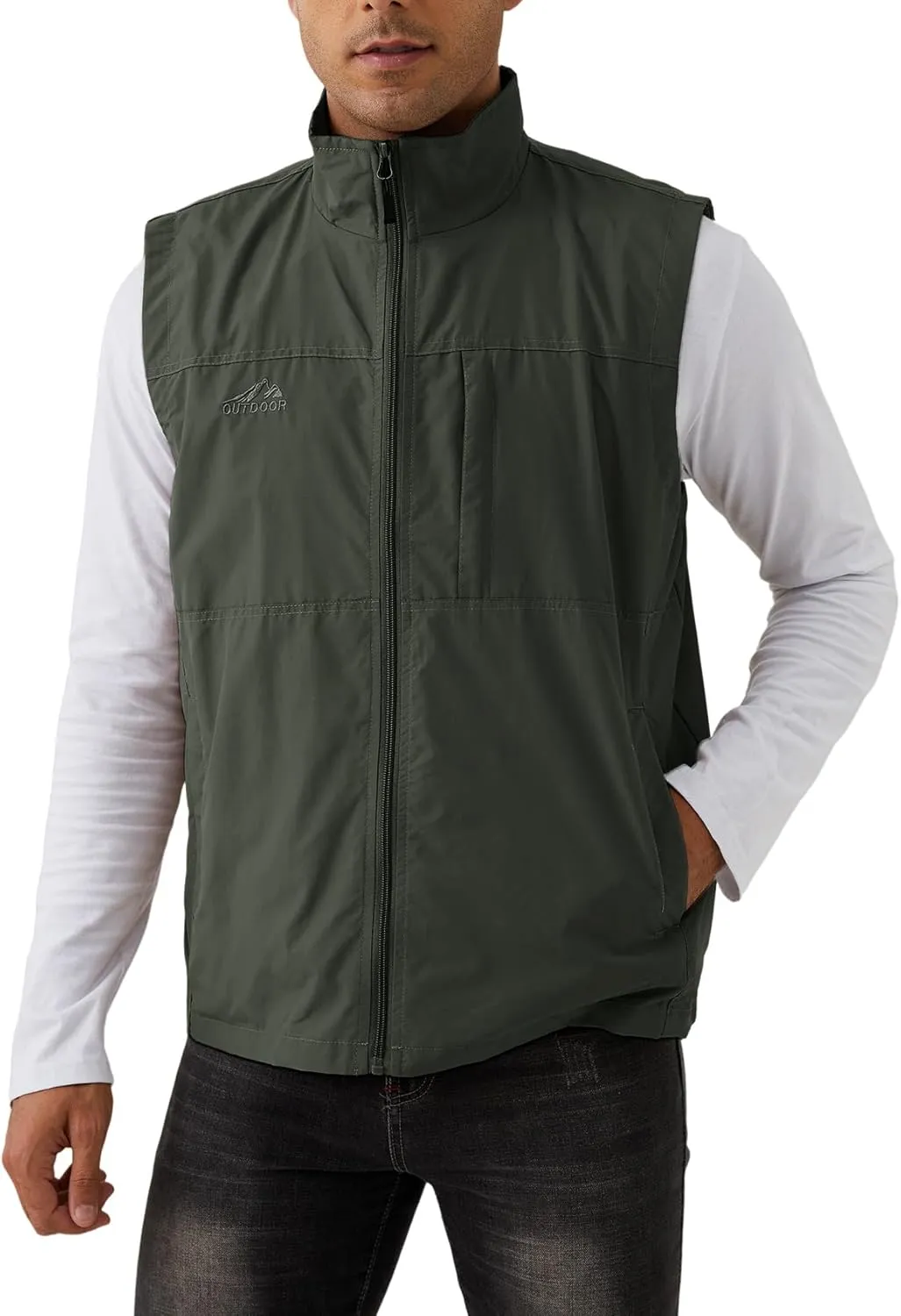Gihuo Men's Fishing Vest Utility Vest Casual Outdoor Quick Dry Safari Travel Golf Vest Work Vest