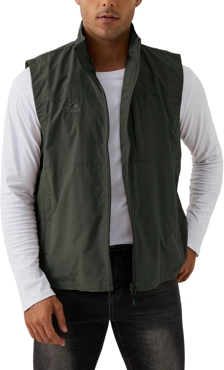 Gihuo Men's Fishing Vest Utility Vest Casual Outdoor Quick Dry Safari Travel Golf Vest Work Vest