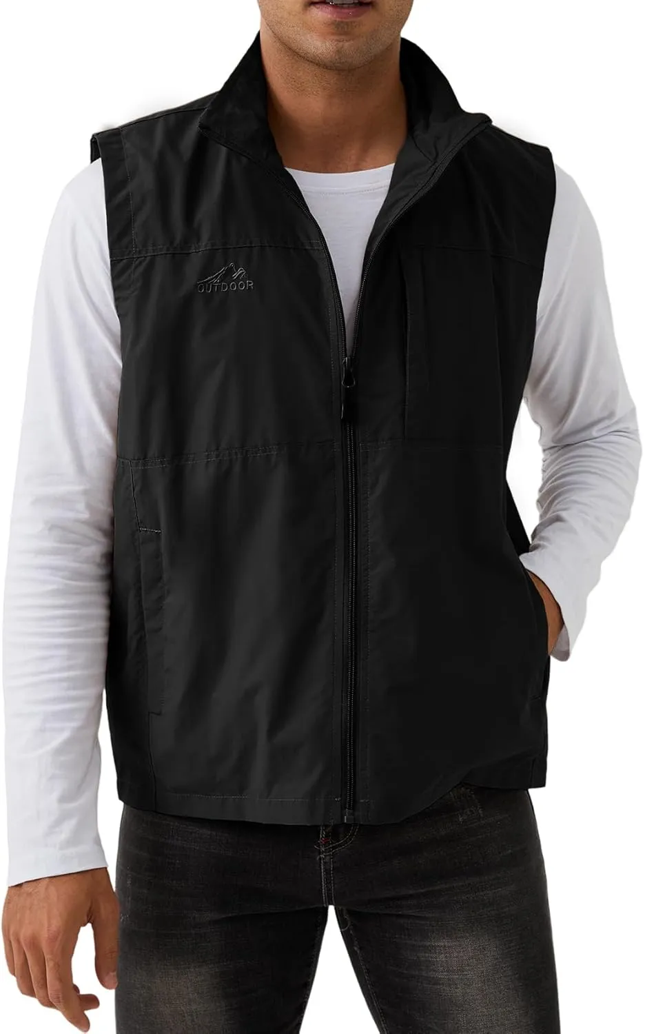 Gihuo Men's Fishing Vest Utility Vest Casual Outdoor Quick Dry Safari Travel Golf Vest Work Vest