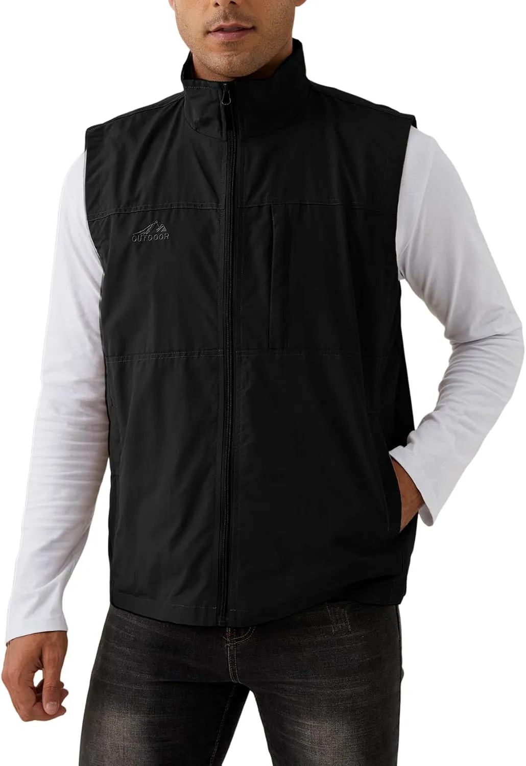 Gihuo Men's Fishing Vest Utility Vest Casual Outdoor Quick Dry Safari Travel Golf Vest Work Vest