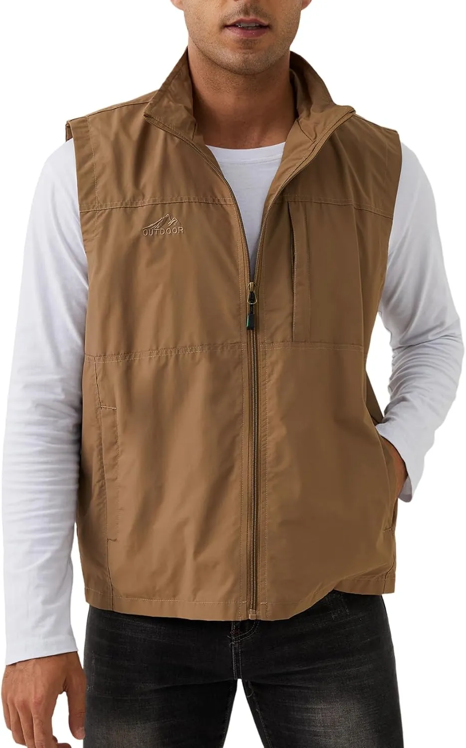 Gihuo Men's Fishing Vest Utility Vest Casual Outdoor Quick Dry Safari Travel Golf Vest Work Vest