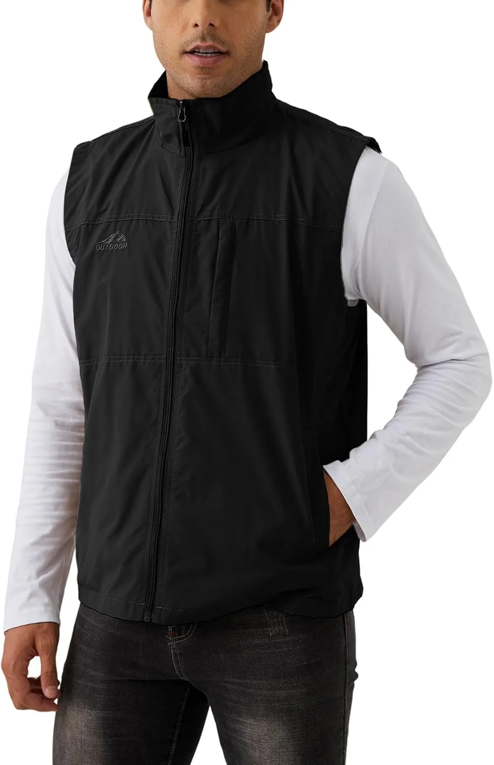 Gihuo Men's Fishing Vest Utility Vest Casual Outdoor Quick Dry Safari Travel Golf Vest Work Vest