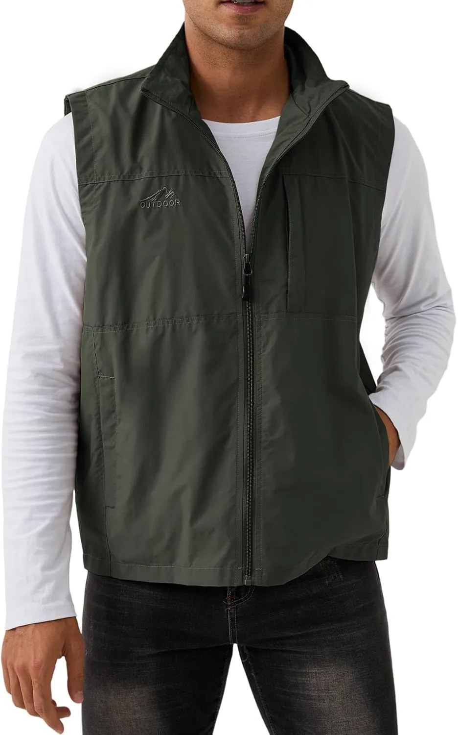 Gihuo Men's Fishing Vest Utility Vest Casual Outdoor Quick Dry Safari Travel Golf Vest Work Vest