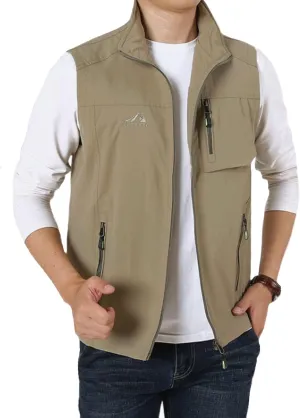 Gihuo Men's Fishing Vest Utility Vest Casual Outdoor Quick Dry Safari Travel Golf Vest Work Vest
