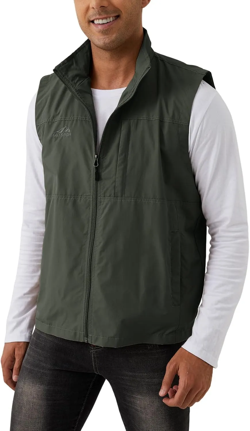 Gihuo Men's Fishing Vest Utility Vest Casual Outdoor Quick Dry Safari Travel Golf Vest Work Vest