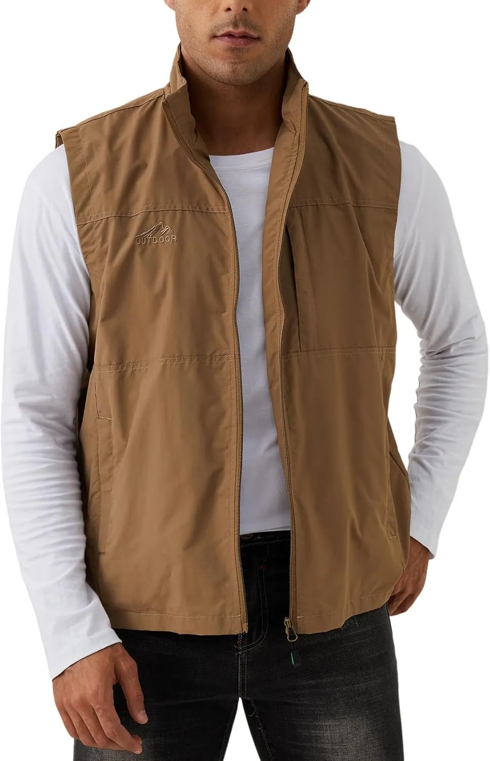 Gihuo Men's Fishing Vest Utility Vest Casual Outdoor Quick Dry Safari Travel Golf Vest Work Vest