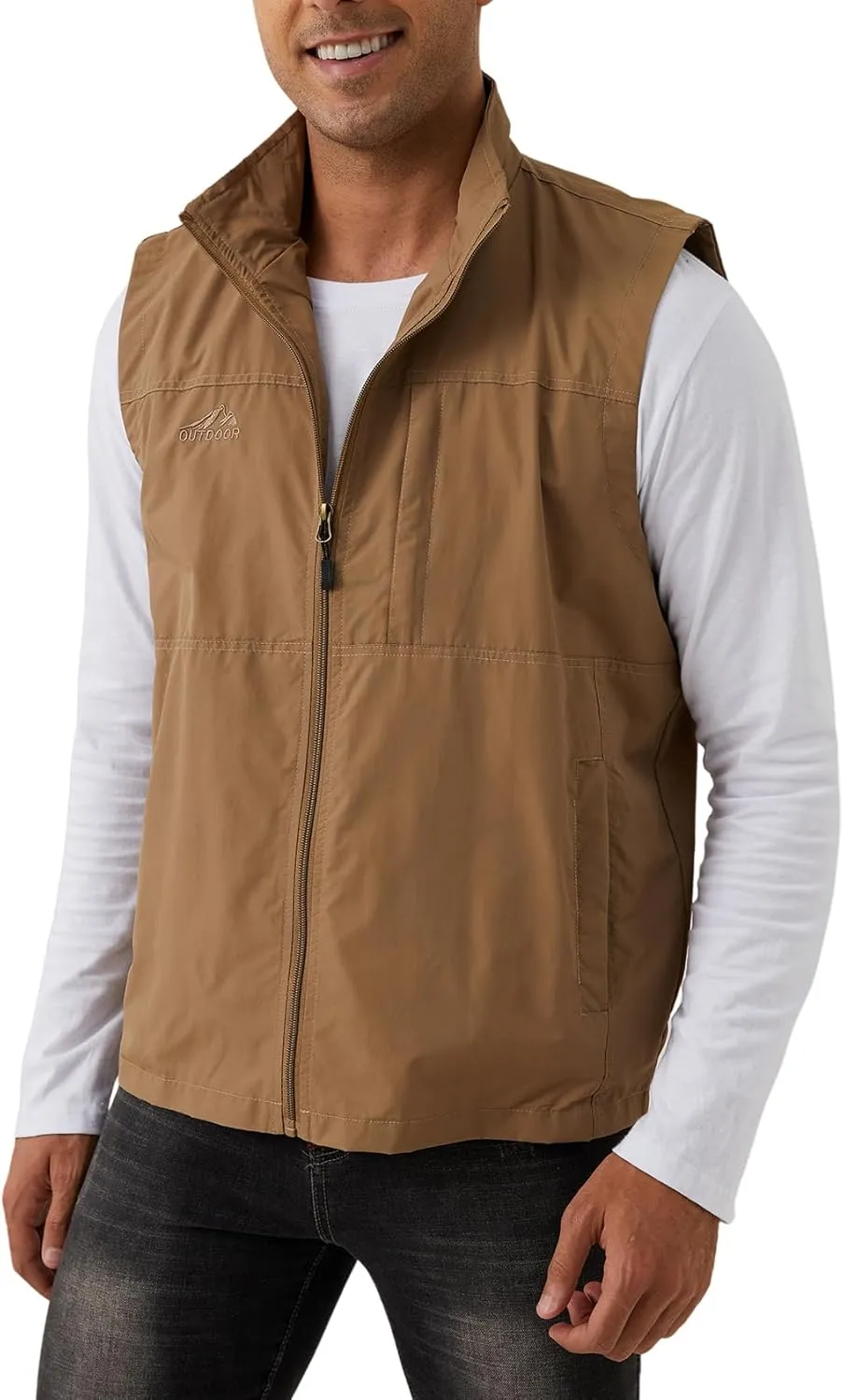 Gihuo Men's Fishing Vest Utility Vest Casual Outdoor Quick Dry Safari Travel Golf Vest Work Vest