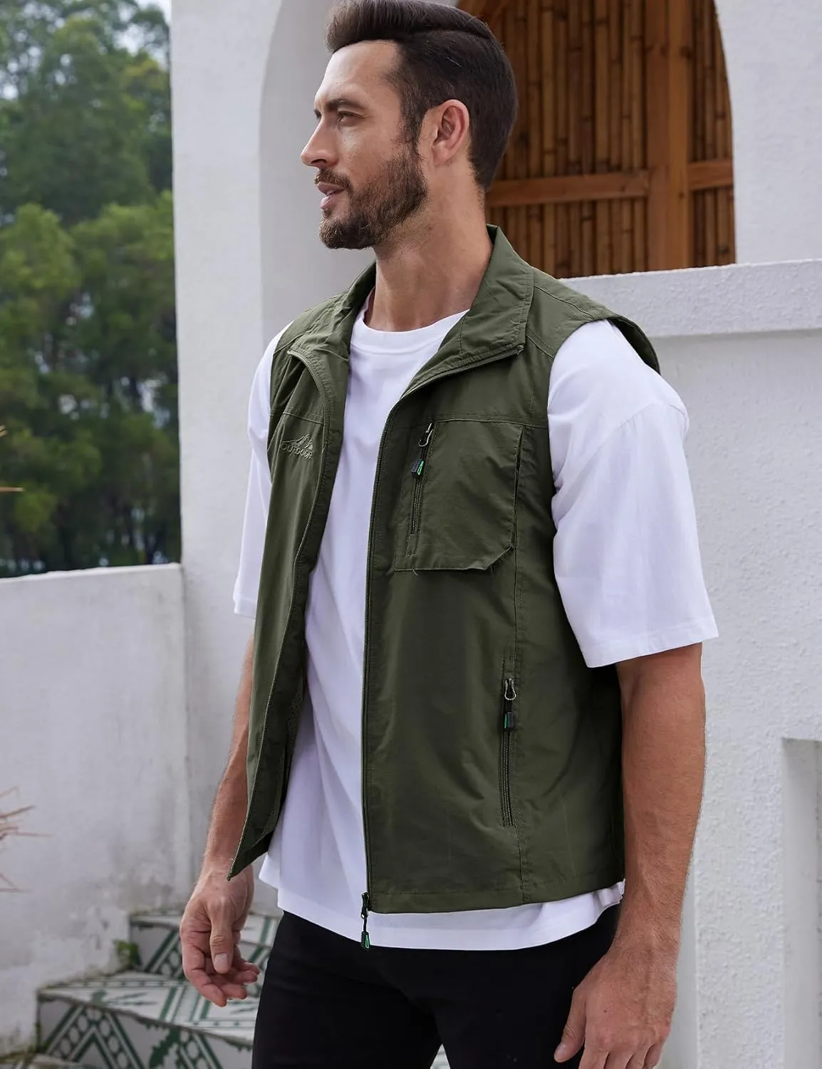 Gihuo Men's Fishing Vest Utility Vest Casual Outdoor Quick Dry Safari Travel Golf Vest Work Vest