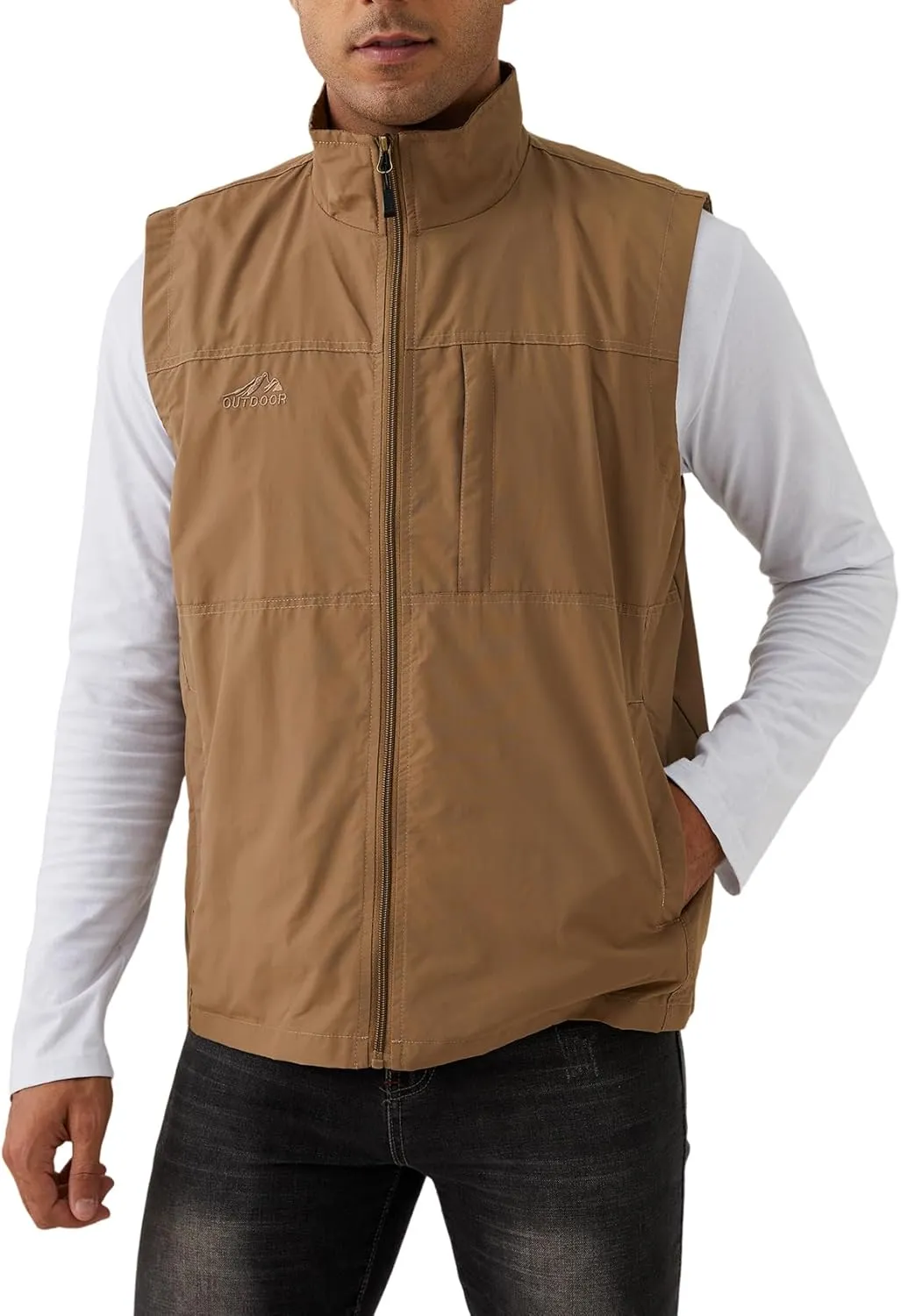 Gihuo Men's Fishing Vest Utility Vest Casual Outdoor Quick Dry Safari Travel Golf Vest Work Vest