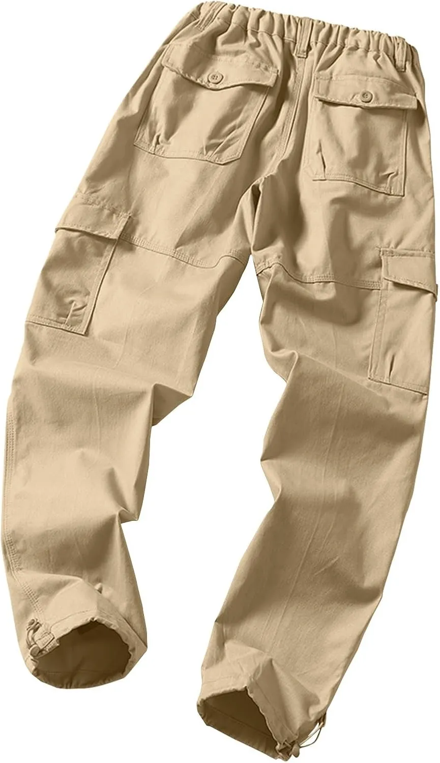GOFULY Men Cargo Pants Multi Pockets Baggy Pants Ripstop Stretch Hunting Sweatpants Travel Hunting Pants Outdoor