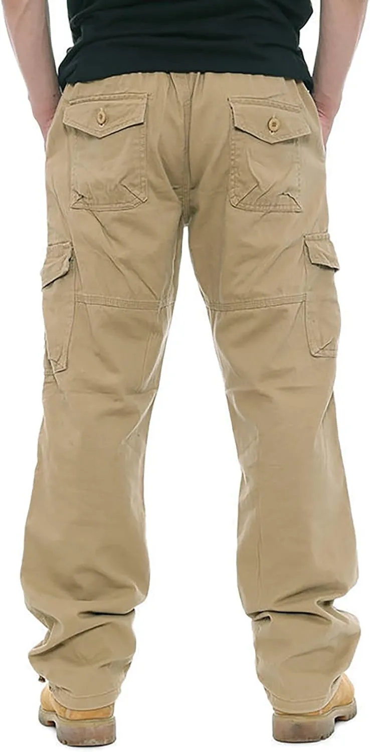 GOFULY Men Cargo Pants Multi Pockets Baggy Pants Ripstop Stretch Hunting Sweatpants Travel Hunting Pants Outdoor