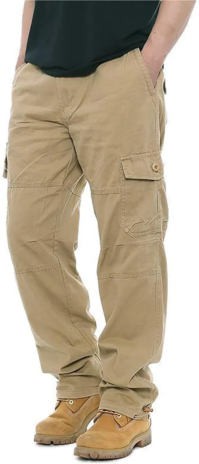 GOFULY Men Cargo Pants Multi Pockets Baggy Pants Ripstop Stretch Hunting Sweatpants Travel Hunting Pants Outdoor