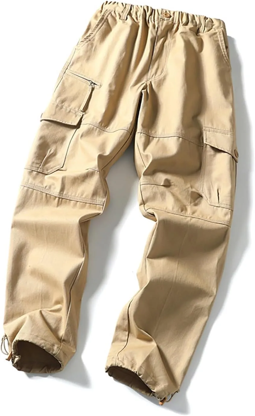 GOFULY Men Cargo Pants Multi Pockets Baggy Pants Ripstop Stretch Hunting Sweatpants Travel Hunting Pants Outdoor