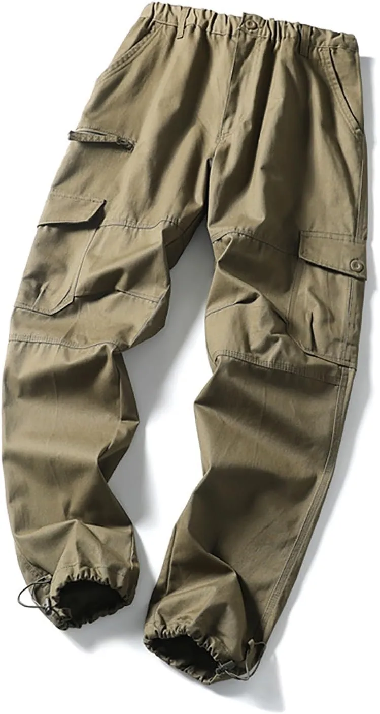 GOFULY Mens Khaki Pants Casual with Pockets Fashion Hiking Pants Stretch Sweatpants Travel Baggy Pants Straight Fit