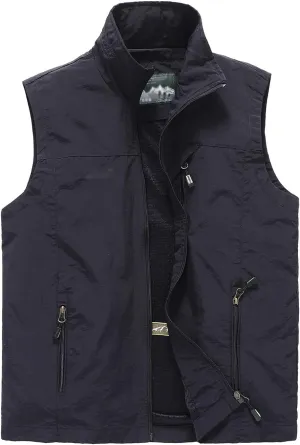 Hbufnha Men's Lightweight Vest Outdoor Windbreaker Vest Jacket For Golf Safari Travel Fishing Hiking Vest