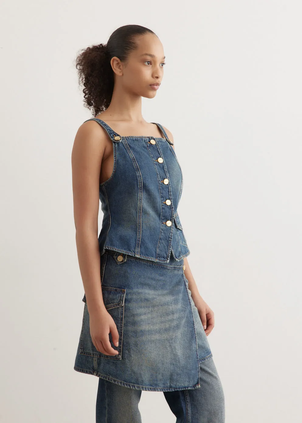 Heavy Washed Denim Top