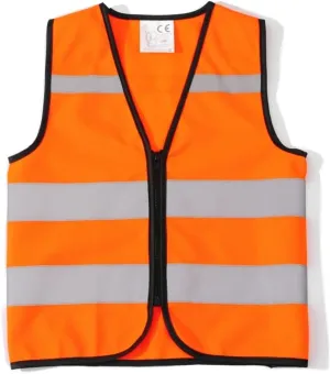 High Visibility Kids Safety Vest,Toddler Safety Vest,Reflective Vest Kids,Toddler Construction Vest For Cycling &Running,Orange XS/Zipper