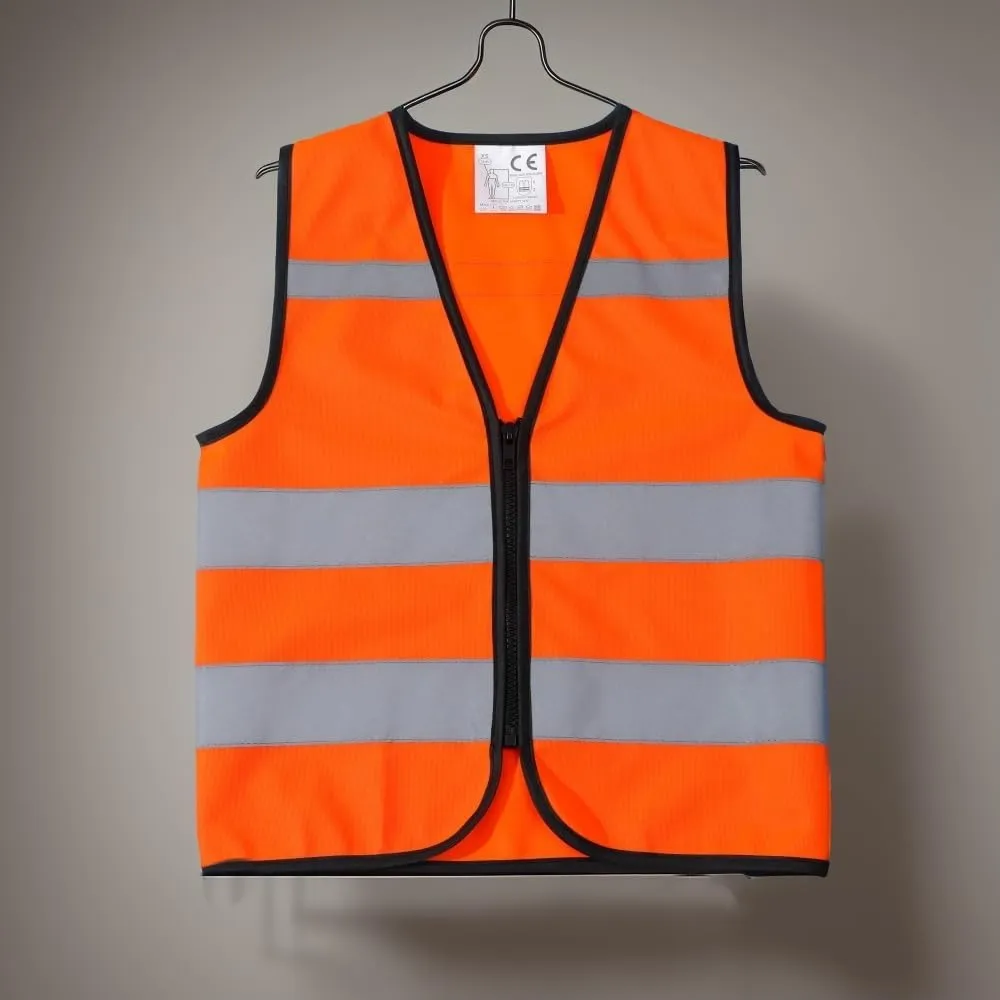 High Visibility Kids Safety Vest,Toddler Safety Vest,Reflective Vest Kids,Toddler Construction Vest For Cycling &Running,Orange XS/Zipper