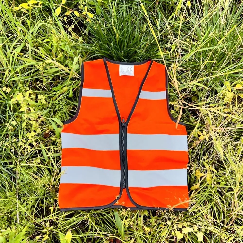 High Visibility Kids Safety Vest,Toddler Safety Vest,Reflective Vest Kids,Toddler Construction Vest For Cycling &Running,Orange XS/Zipper