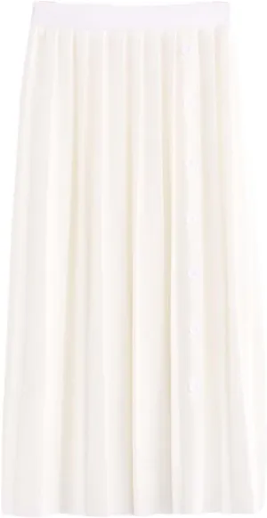High Waisted Skirts for Women Women's Elastic Waist Solid Color Midi Pleated A Line Skirt with Flared Hem