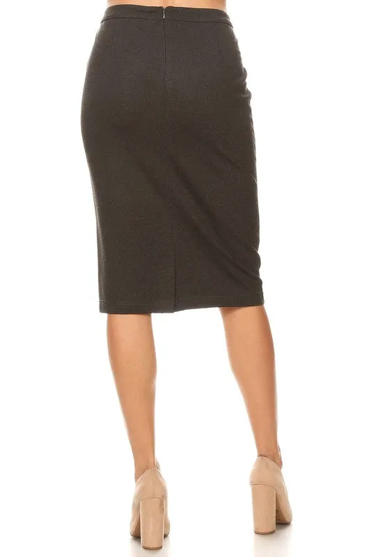 June Ponte Skirt in Heather Grey- Misses (S, L, XL)