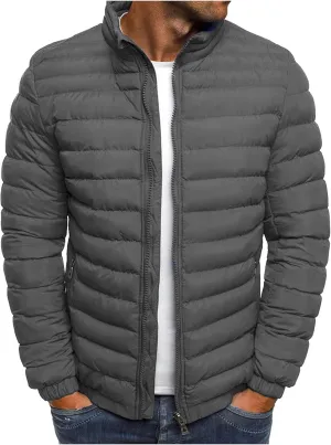 Leisure and Size Blouse Coat Pocket Plus Winter Men's Cotton-Padded Top Autumn Zip Jacket Men's Down Jackets &