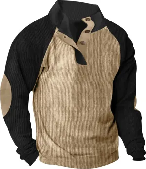 Man Fashion Casual Sports Stand Collar Button Patchwork Short Sleeve Stand-up Collar Blouse Shirt Tops 2024 Mens