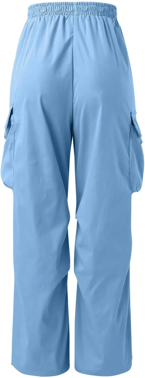 Men's Baggy Cargo Pants Casual Parachute Pant Wide Leg Loose Fit Joggers Multi Pockets