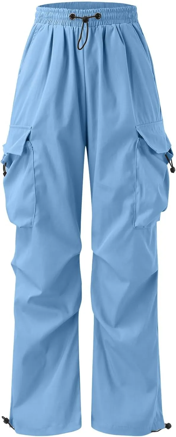Men's Baggy Cargo Pants Casual Parachute Pant Wide Leg Loose Fit Joggers Multi Pockets