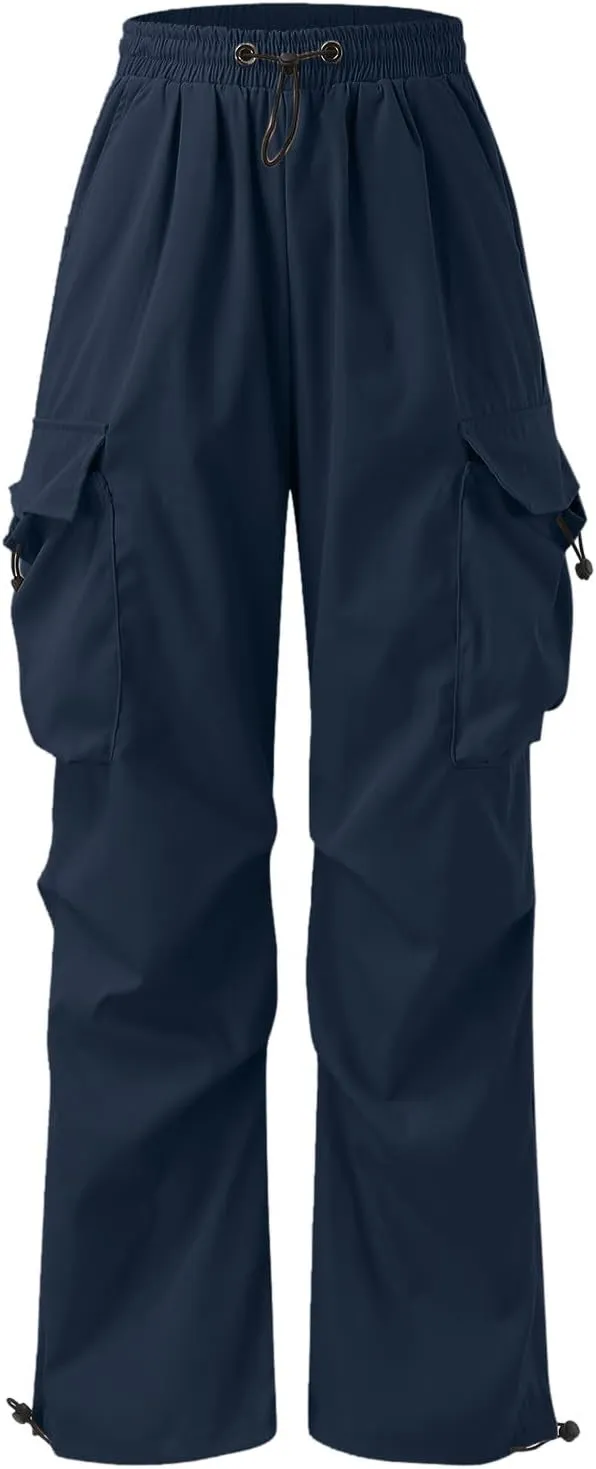 Men's Baggy Cargo Pants Casual Parachute Pants Cotton Elasticated Loose Fit Streetwear Multi Pockets