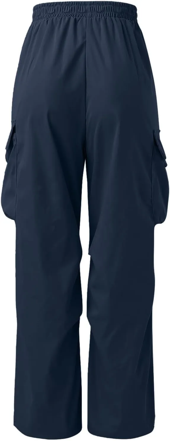 Men's Baggy Cargo Pants Casual Parachute Pants Cotton Elasticated Loose Fit Streetwear Multi Pockets