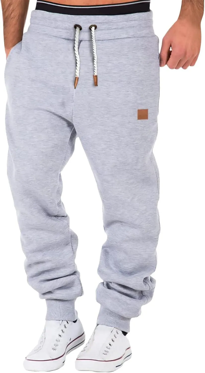 Men's Cargo Sweatpants Sports Outdoor Trousers Mens Active Fleece Athletic Sweatpant Basic Running Drawstring Joggers