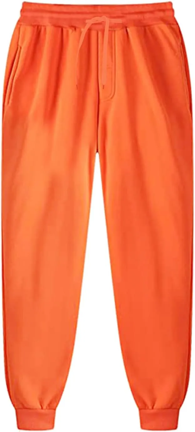 Men's Cargo Sweatpants Wild Drawstring Sports Jogger with Pockets Long Pants Men's Slim Fit Gym Running Workout Pants