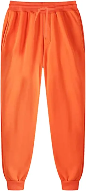 Men's Cargo Sweatpants Wild Drawstring Sports Jogger with Pockets Long Pants Men's Slim Fit Gym Running Workout Pants