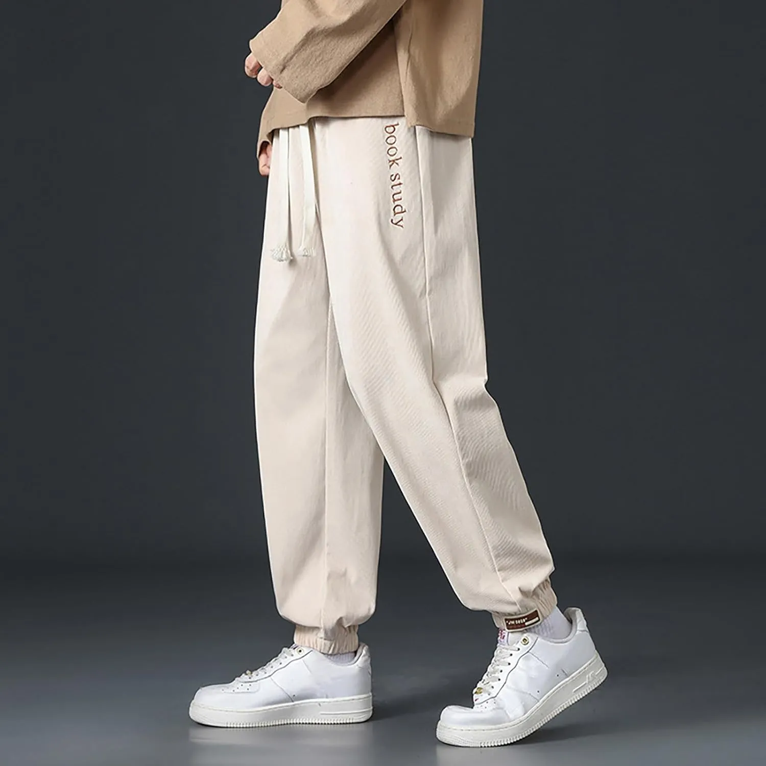 Mens Casual Joggers Pants Cotton Drawstring Chino Cargo Pants Hiking Outdoor Track Jogging Sweatpants Pants