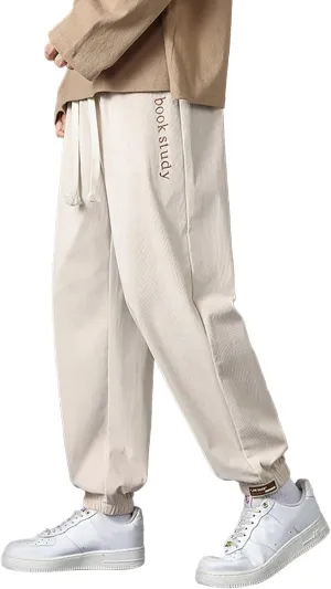 Mens Casual Joggers Pants Cotton Drawstring Chino Cargo Pants Hiking Outdoor Track Jogging Sweatpants Pants